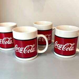 1996 Coca Cola Set Of 4 Tea Coffee Mug Cup Gibson 16oz Red White Classic Vintage